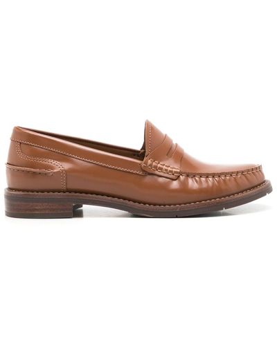 Sarah Chofakian Rive Gauche Leather Loafers - Brown