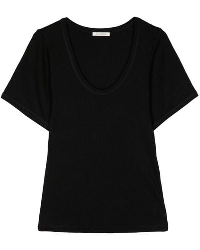 By Malene Birger Camiseta Lunai con cuello redondo - Negro