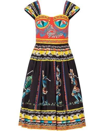 Dolce & Gabbana Midi-jurk Met Print - Zwart
