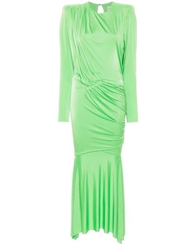 Alexandre Vauthier Long Pleated Dress - Green
