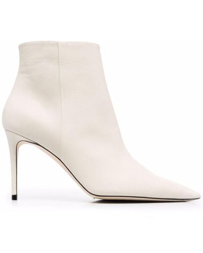 SCAROSSO X Brian Atwood Anya Leather Ankle Boots - White