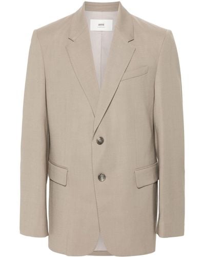 Ami Paris Double-breasted Blazer - Natural