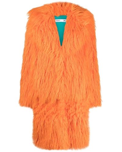 Alabama Muse Bow-detail Faux-fur Coat - Orange