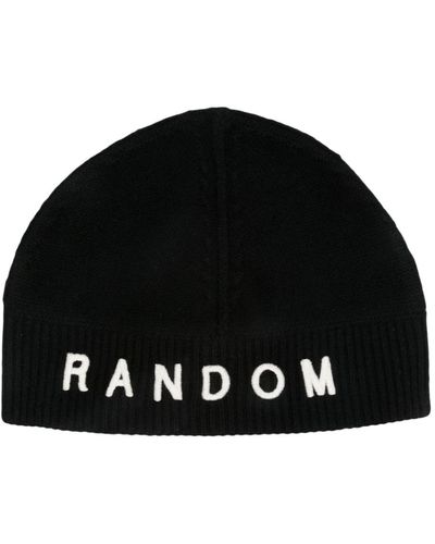 Random Identities Embroidered-logo Wool-blend Beanie - Black