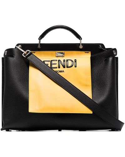 Fendi Peekaboo Iconic Essential Leren Tas - Zwart