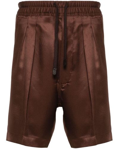 Tom Ford Geplooide Twill Shorts - Bruin