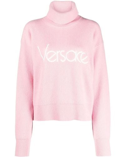Versace 1979 Re-Edition Hoodie mit Logo-Stickerei - Pink