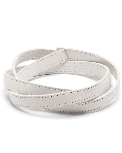 De Grisogono Bracelet en cuir à design plat - Blanc