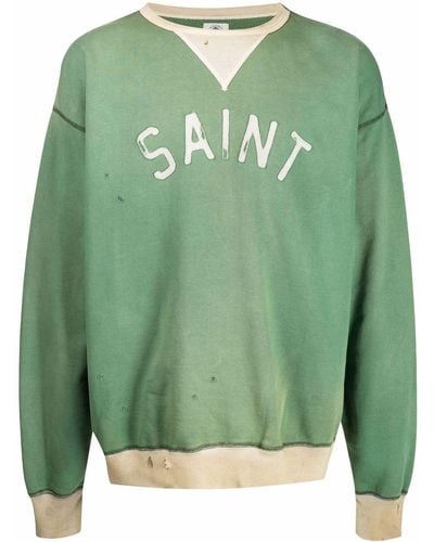 SAINT Mxxxxxx Logo-print Sweatshirt - Green