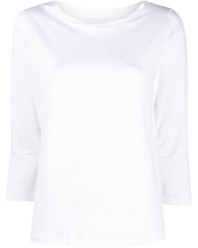 Majestic Filatures T-shirt con maniche crop - Bianco