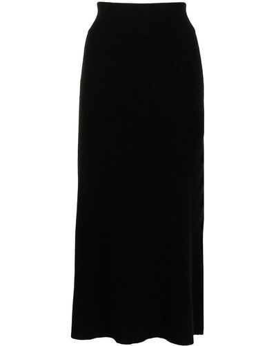 Cashmere In Love River A-line Cashmere Skirt - Black