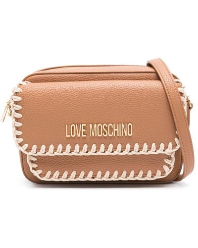 Love Moschino Umhängetasche mit Logo - Braun