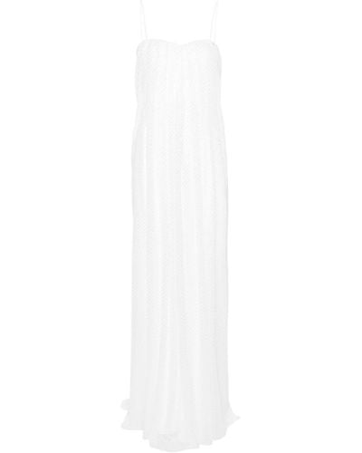 Nissa Vestido de fiesta tornasolado con lunares - Blanco