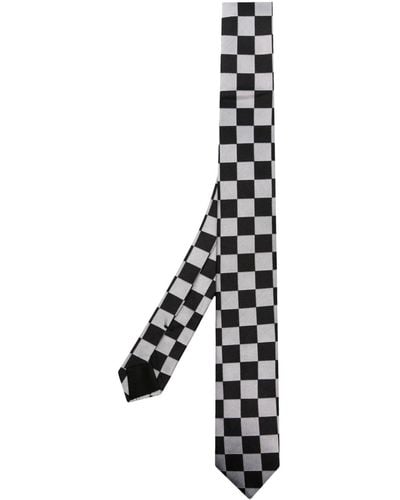 Givenchy Cravate en soie à carreaux - Blanc