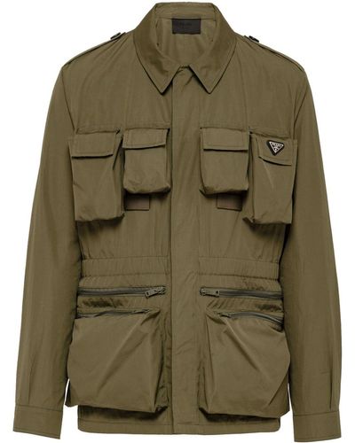 Prada Multi-pocket Cotton Military Jacket - Green