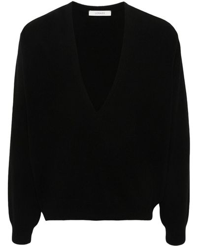 Lemaire Plunging V-neck Jumper - Black