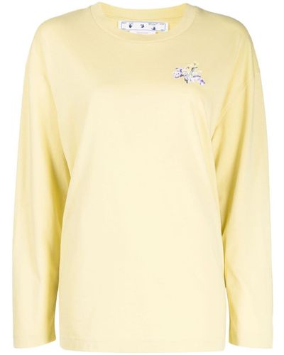Off-White c/o Virgil Abloh Flower Arrow Organic-cotton Sweatshirt - Yellow