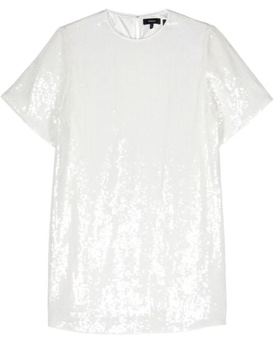 Theory スパンコール Tシャツドレス - ホワイト