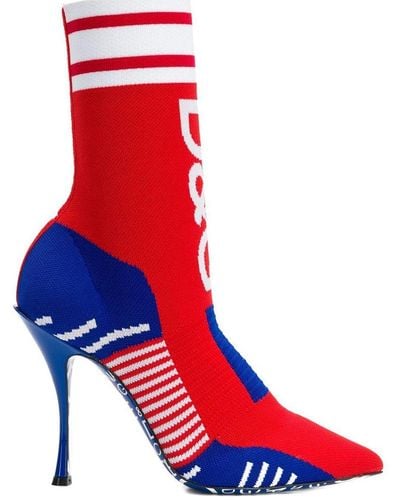 Dolce & Gabbana Logo Sock Boot - Red