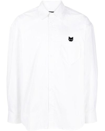 ZZERO BY SONGZIO Logo-patch Long-sleeve Shirt - White