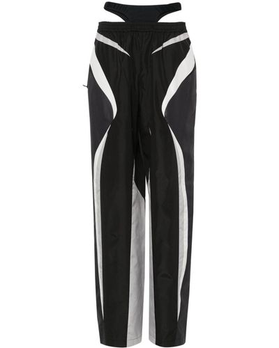 Mugler Contrast Tapered Trousers - Black