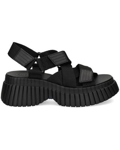 Camper Bcn Platform Touch-strap Sandals - Black