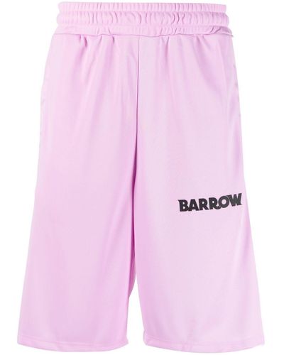 Barrow Logo-print Side-stripe Shorts - Purple