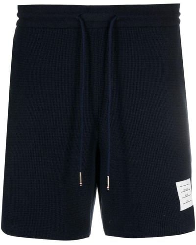 Thom Browne Rwb Stripe-trimmed Track Shorts - Blue