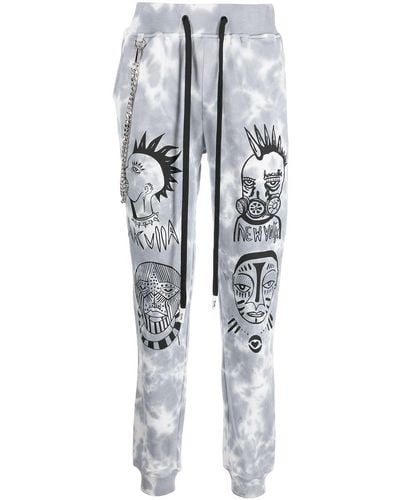 Haculla Tie Dye-print Drawstring Track Pants - Gray