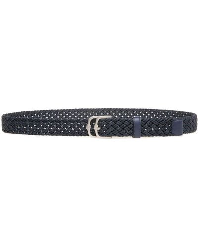 Bally Emblem-buckle Braided Belt - Blue