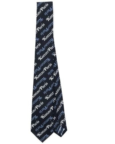 KENZO Gram cotton tie - Bleu