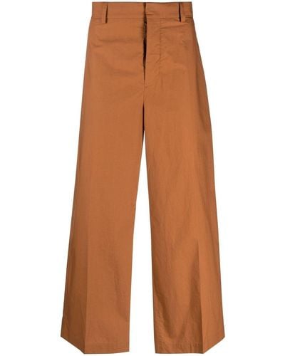 Nanushka Wide-leg Cotton Trousers - Brown