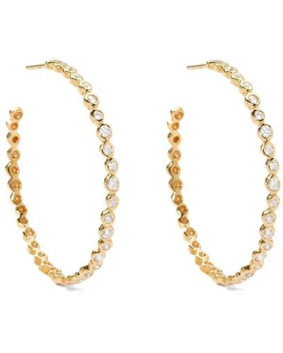 Ippolita 18kt Yellow Gold Diamond Starlet Hoop Earrings - Metallic