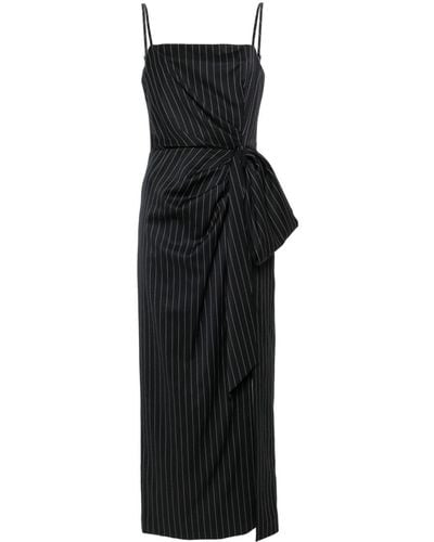 MSGM Midi-jurk Met Krijtstreep - Zwart