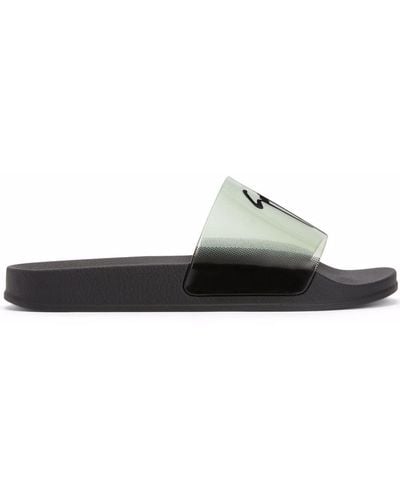 Giuseppe Zanotti Slide Sandals With Logo - Multicolor