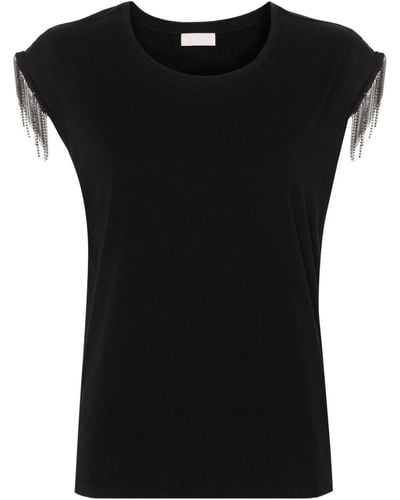 Liu Jo Camiseta con detalle de borlas - Negro