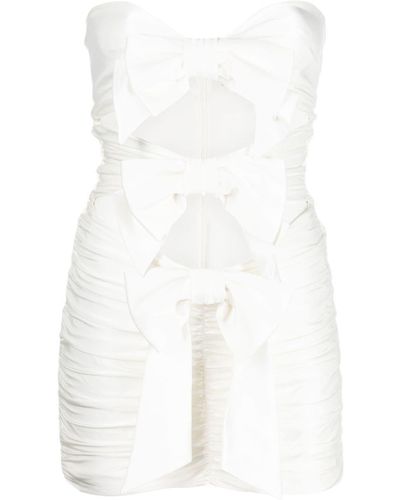 Alexandre Vauthier Ruched Bow-embellished Minidress - White