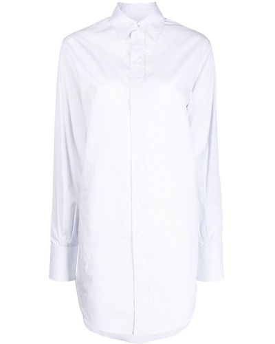 Sa Su Phi Oversized Striped Shirt Dress - White