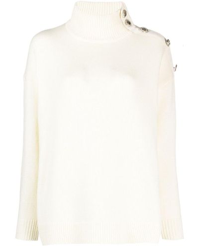 Claudie Pierlot Pull en maille fine à col montant - Blanc