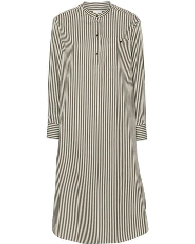 Claudie Pierlot Striped Midi Shirtdress - Grey