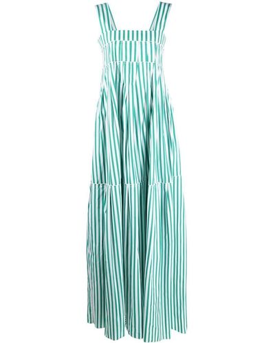 Plan C Stripe-print Maxi Dress - Green