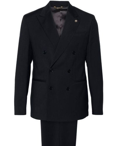 Manuel Ritz Double-breasted Wool Suit - Blue