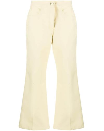 Jil Sander Pressed-crease Flared Cropped Trousers - Natural