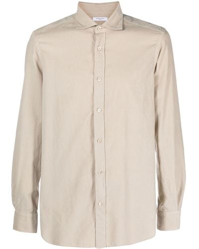 Boglioli Spread-collar Long-sleeve Shirt - Natural