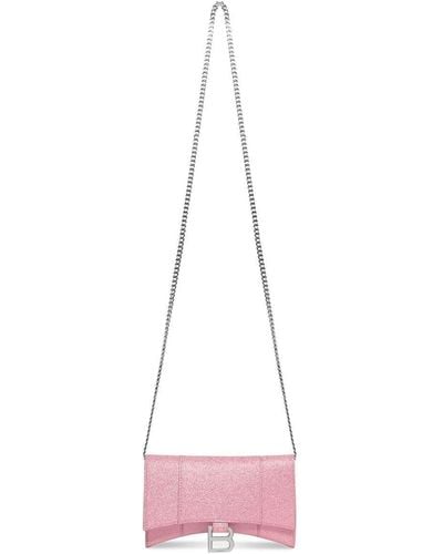 BALENCIAGA: Hourglass XS bag in leather - Pink  Balenciaga mini bag  5928331JHVY online at