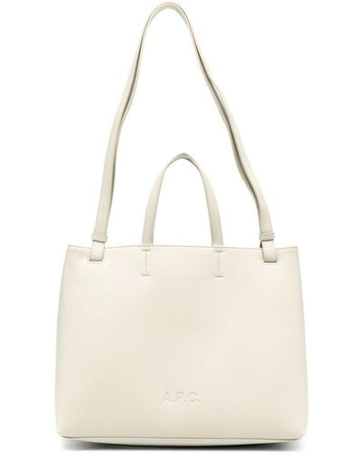 A.P.C. Große wandelbare Tasche mit Logo-Prägung - Weiß
