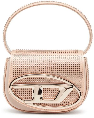 DIESEL 1dr Xs Mini Bag In Satin With Crystals - Pink