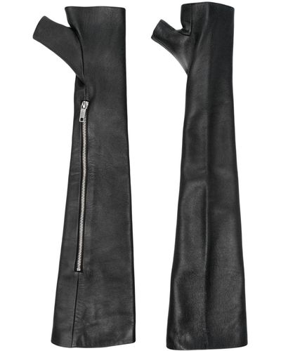 Courreges Fingerless Leather Gloves - Black