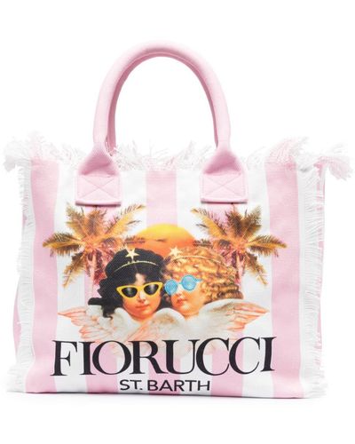 Mc2 Saint Barth Borsa da spiaggia Fiorucci Vanity - Bianco