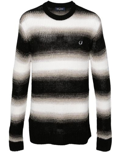 Fred Perry Ombré-effect Wool-blend Sweater - Black